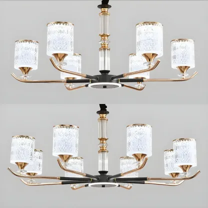 Cylinder Chandelier Light Fixture Vintage Acrylic Pendant Lighting for Restaurant