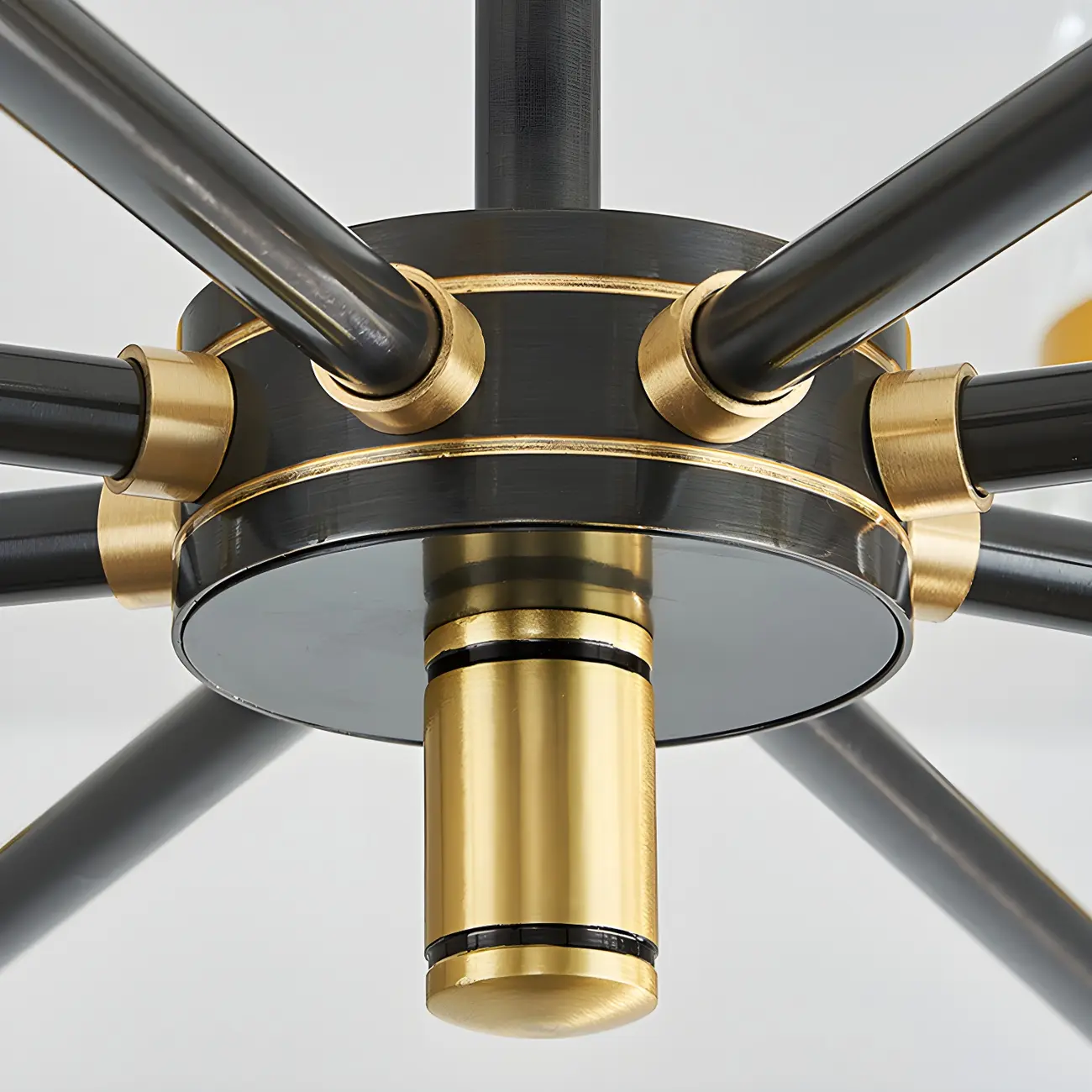 Black Gold Glass Modern Linear Crystal Chandelier Image - 14 | homeyfad