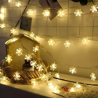 Decorative Snowflake Battery LED String Light Image - 1