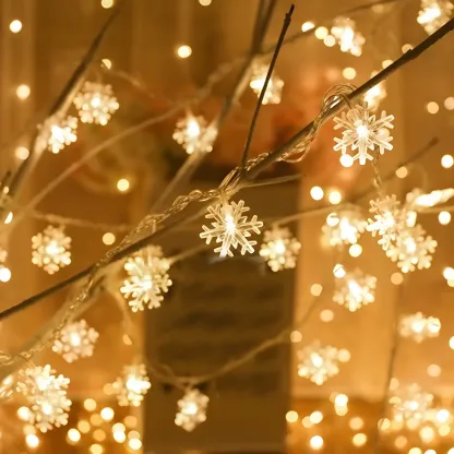 Decorative Snowflake Battery LED String Light Image - 3