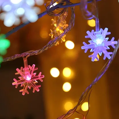 Decorative Snowflake Battery LED String Light Image - 7