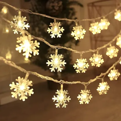 Decorative Snowflake Battery LED String Light Image - 9