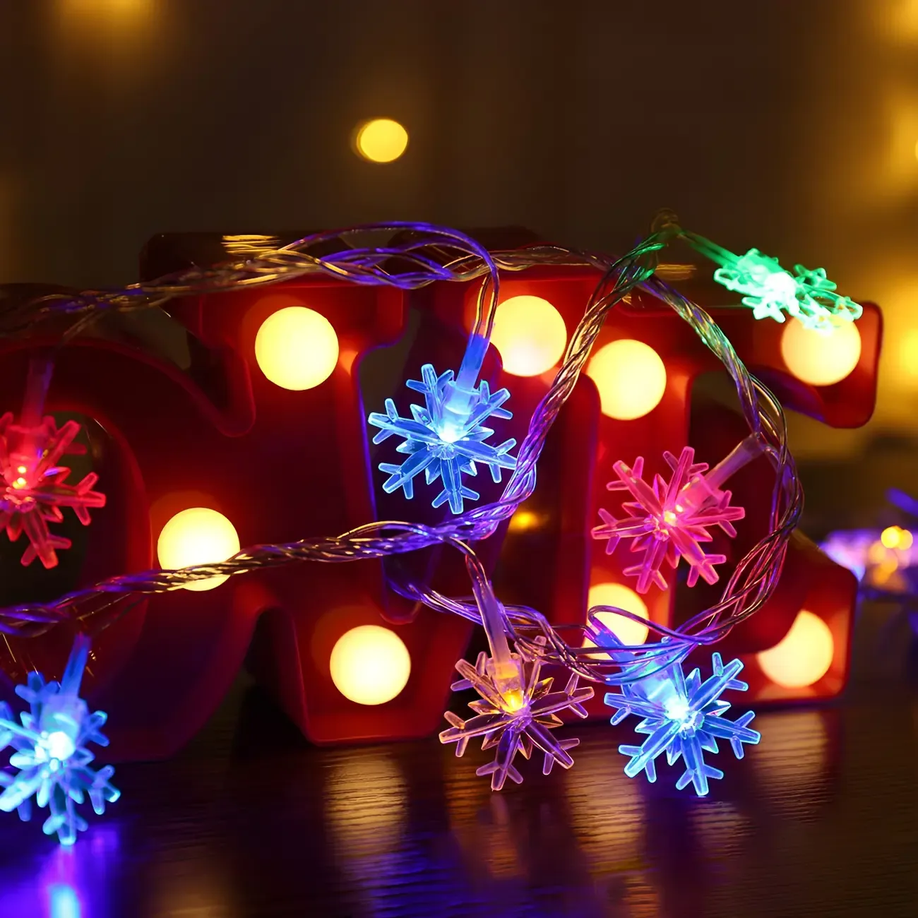 Decorative Snowflake Battery LED String Light Image - 10