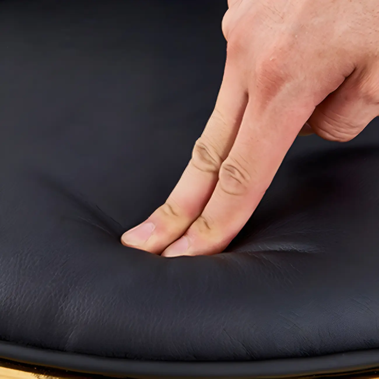 Glam Scandinavian Leather Armless Dining Chairs Metal Frame Image - 6 | homeyfad