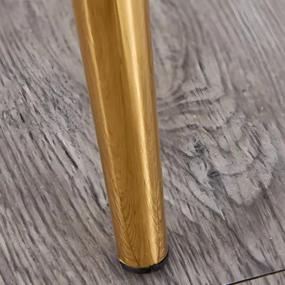 Glam Scandinavian Leather Armless Dining Chairs Metal Frame Image - 10