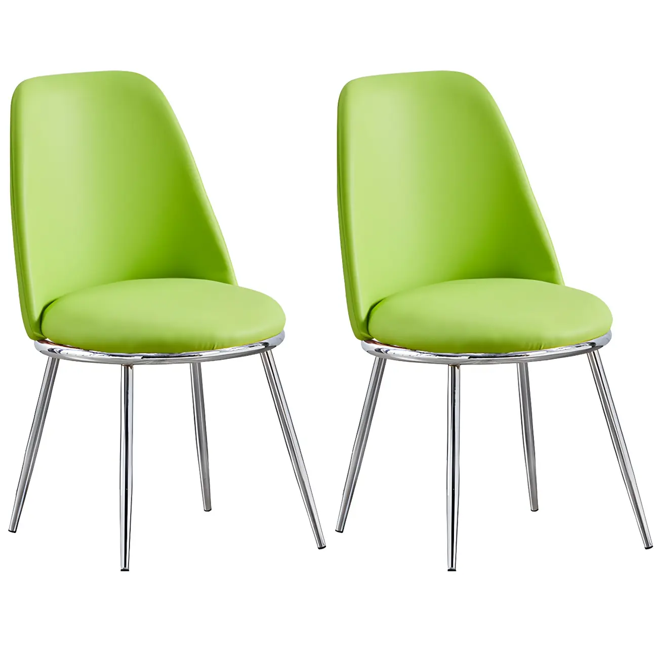 Glam Scandinavian Leather Armless Dining Chairs Metal Frame Image - 12 | homeyfad