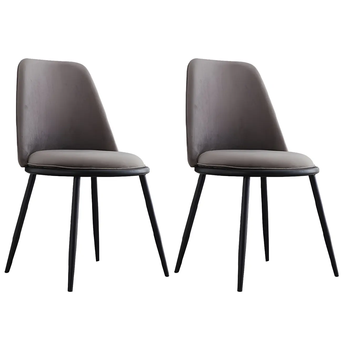 Glam Scandinavian Leather Armless Dining Chairs Metal Frame Image - 25 | homeyfad
