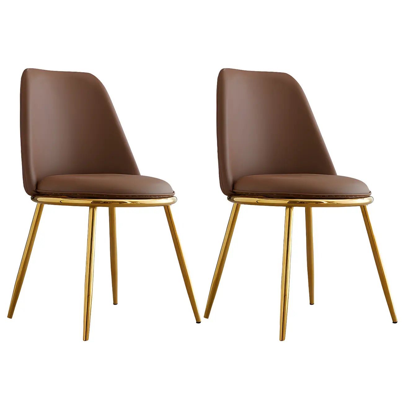 Glam Scandinavian Leather Armless Dining Chairs Metal Frame Image - 30 | homeyfad
