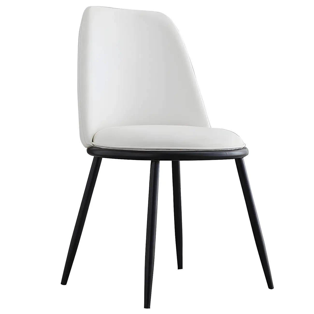 Glam Scandinavian Leather Armless Dining Chairs Metal Frame Image - 38 | homeyfad