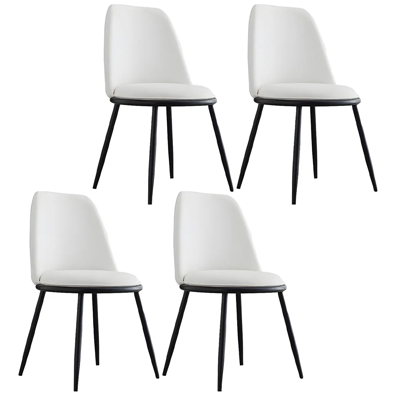 Glam Scandinavian Leather Armless Dining Chairs Metal Frame Image - 40 | homeyfad