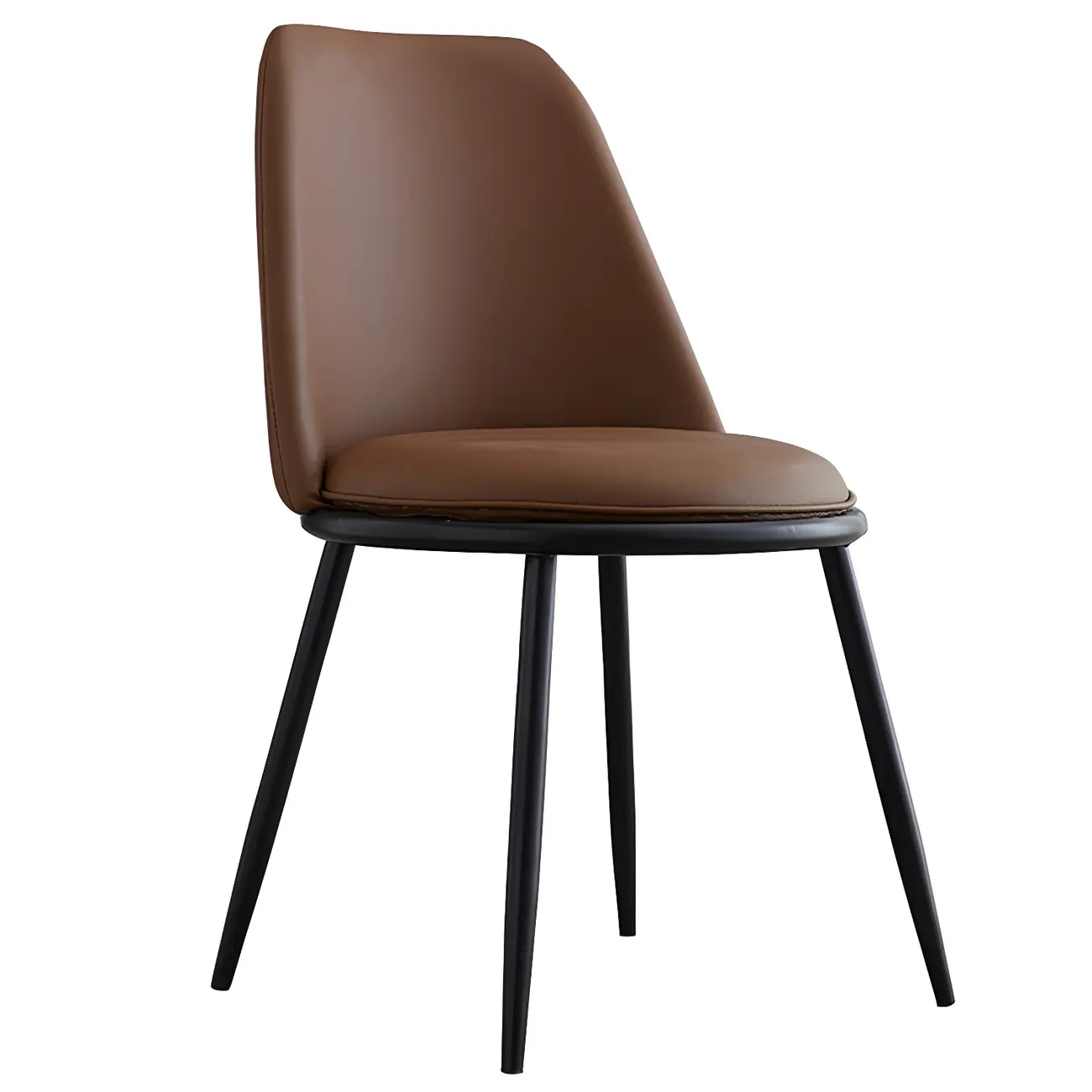 Glam Scandinavian Leather Armless Dining Chairs Metal Frame Image - 41 | homeyfad