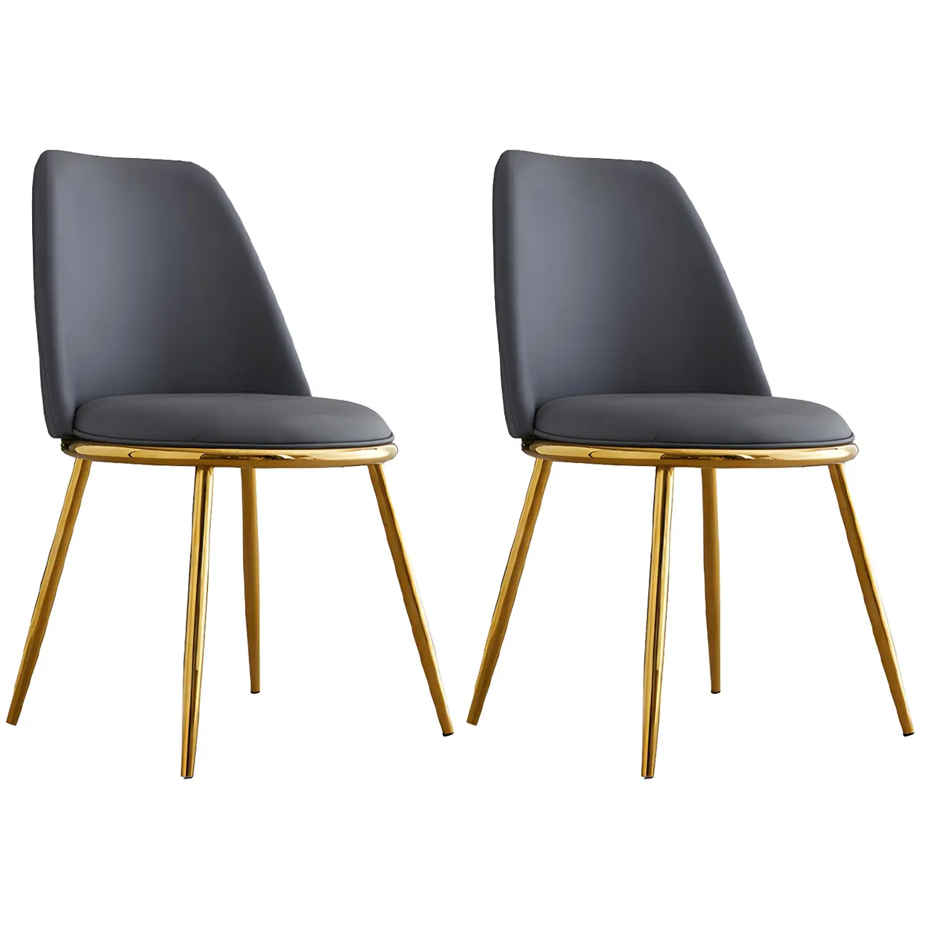 Glam Scandinavian Leather Armless Dining Chairs Metal Frame Image - 48 | homeyfad