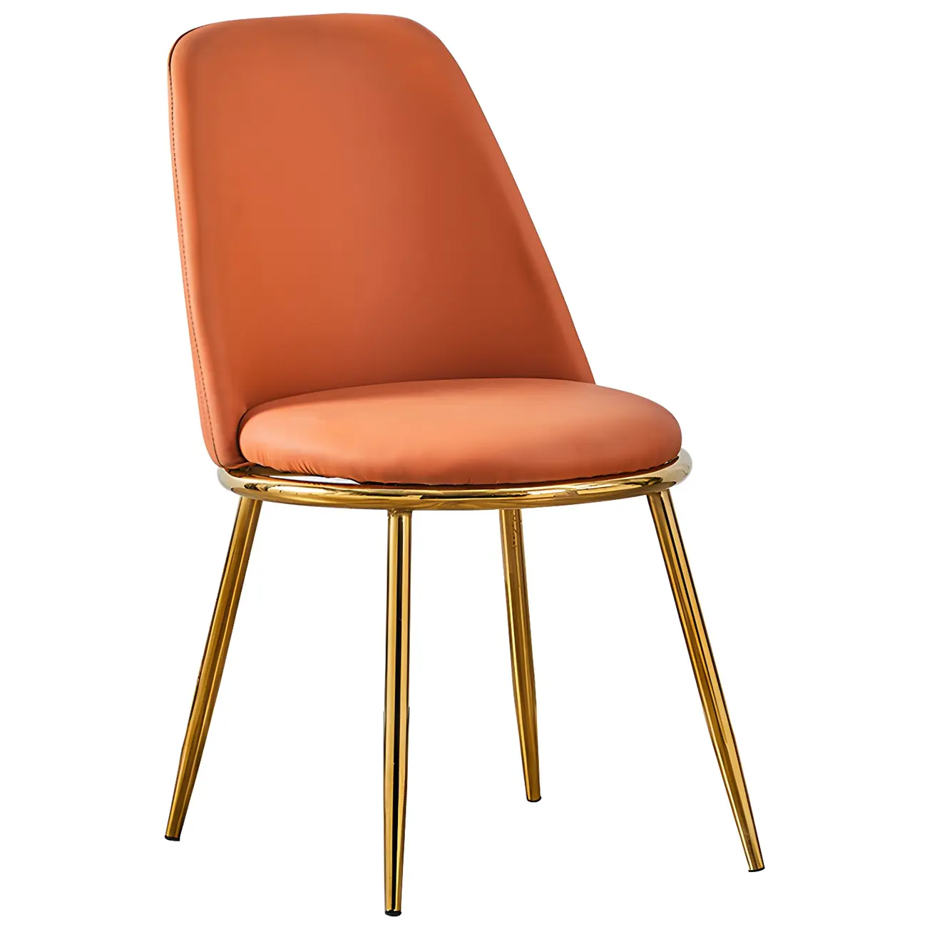 Glam Scandinavian Leather Armless Dining Chairs Metal Frame Image - 53 | homeyfad