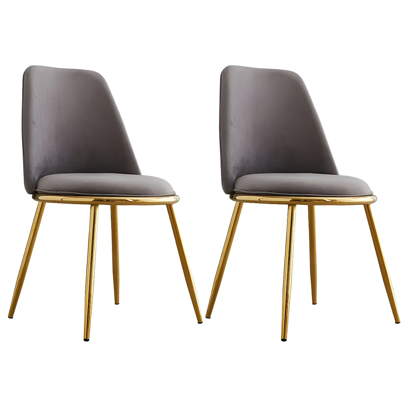 Glam Scandinavian Leather Armless Dining Chairs Metal Frame Image - 60 | homeyfad