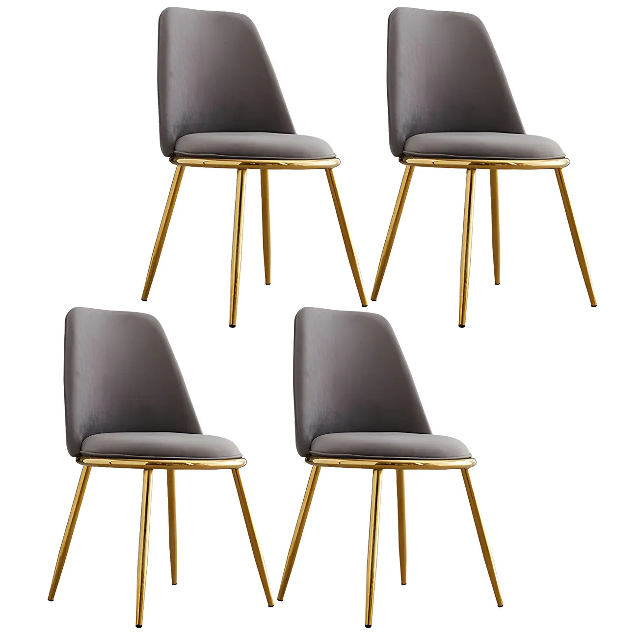 Glam Scandinavian Leather Armless Dining Chairs Metal Frame Image - 61 | homeyfad