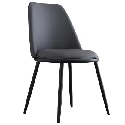 Glam Scandinavian Leather Armless Dining Chairs Metal Frame Image - 74