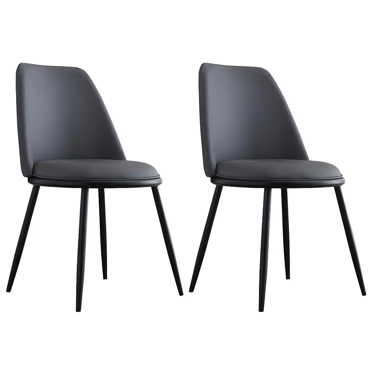 Glam Scandinavian Leather Armless Dining Chairs Metal Frame Image - 75 | homeyfad