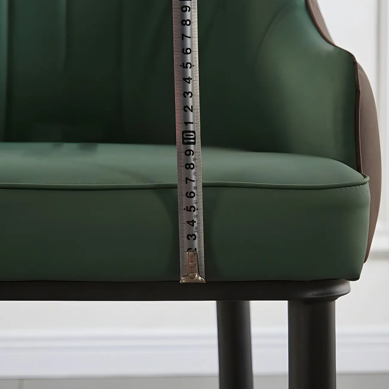 Contemporary Leather Armrest Dining Chair Curved Back Image - 12 | homeyfad