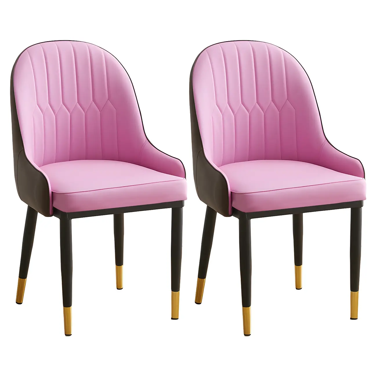 Contemporary Leather Armrest Dining Chair Curved Back Image - 16 | homeyfad