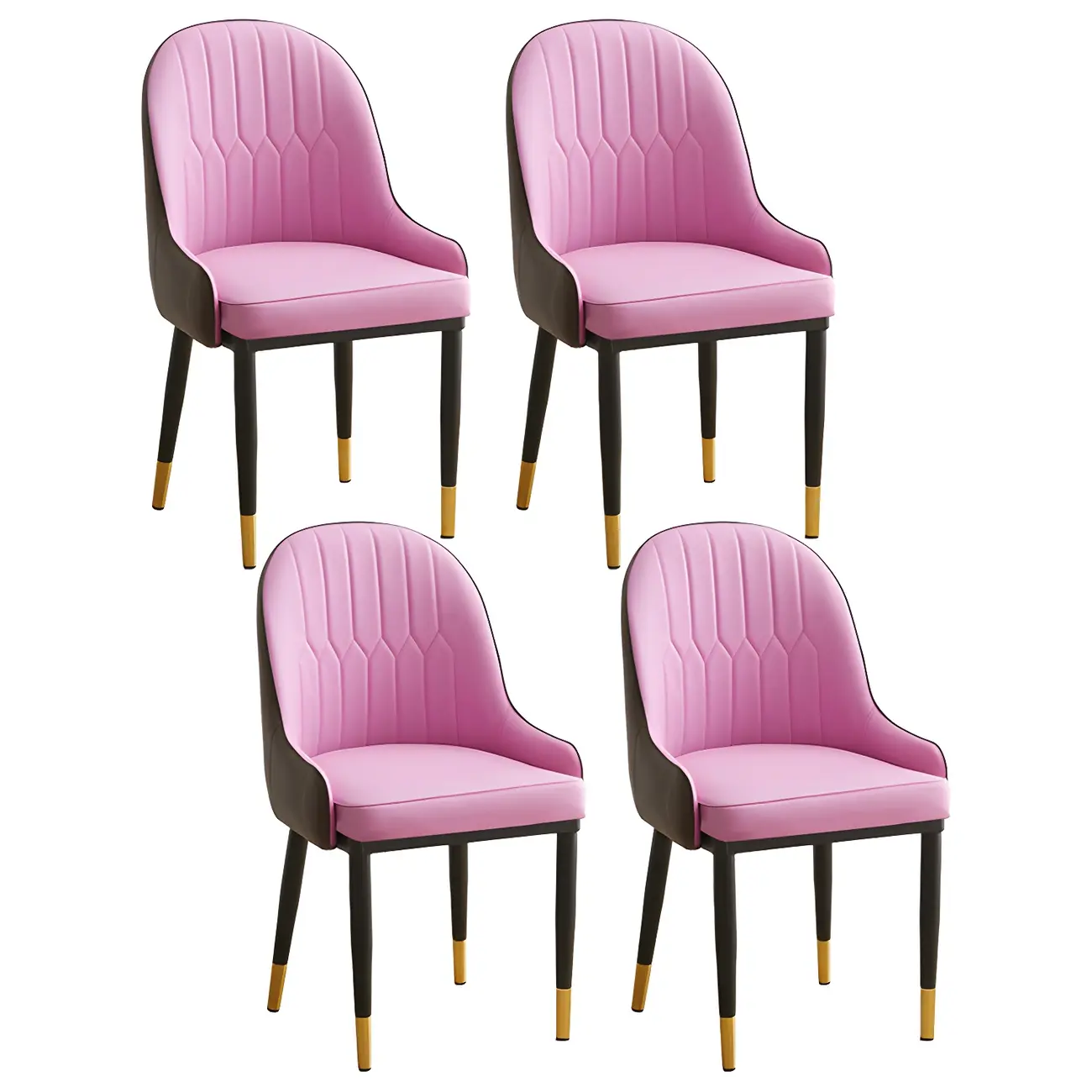 Contemporary Leather Armrest Dining Chair Curved Back Image - 17 | homeyfad