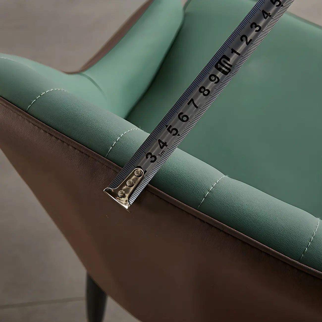 Contemporary Leather Armrest Dining Chair Curved Back Image - 18 | homeyfad