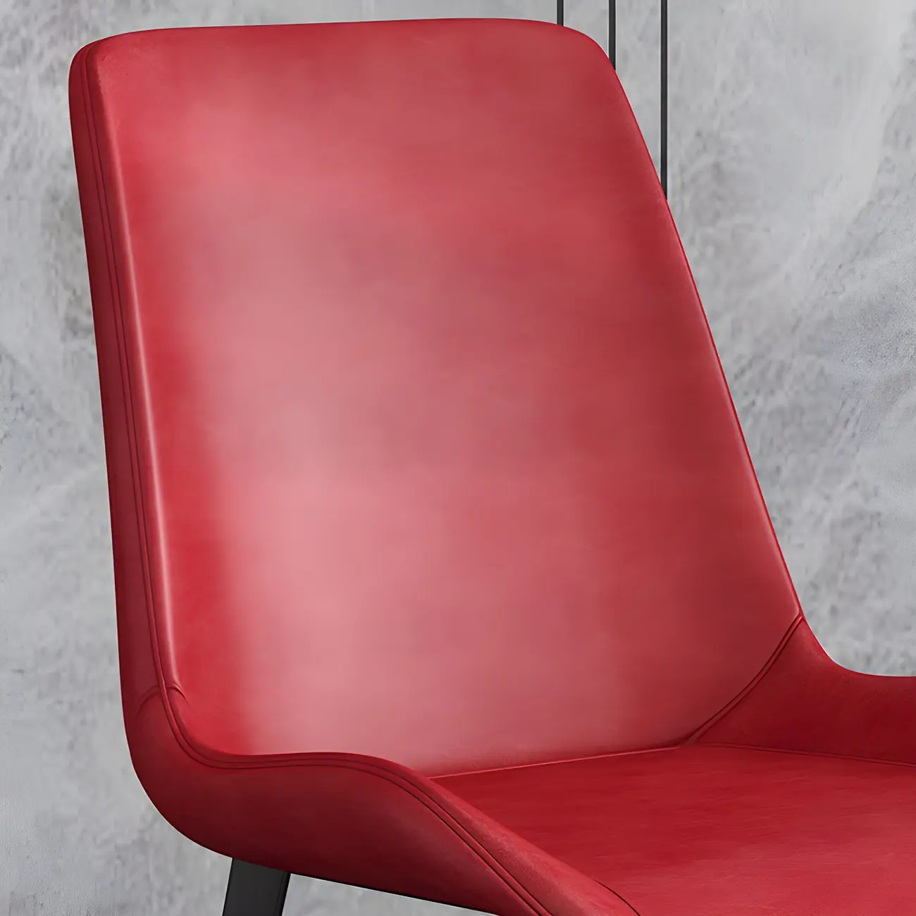 Sloped Armless Leather Upholstered Parsons Dining Chair Image - 14 | homeyfad