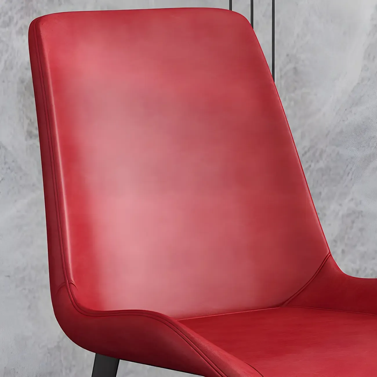 Sloped Armless Leather Upholstered Parsons Dining Chair Image - 14