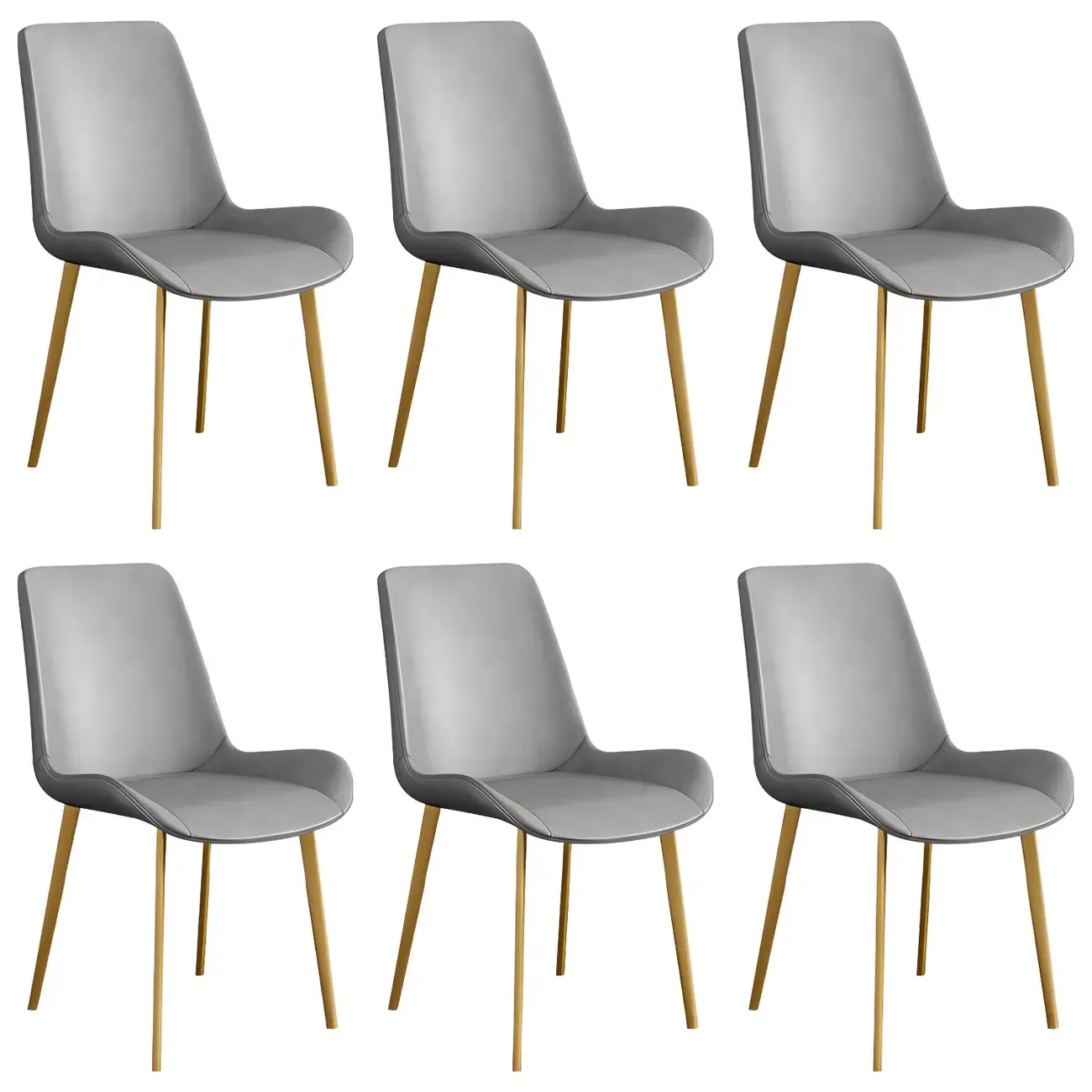 Sloped Armless Leather Upholstered Parsons Dining Chair Image - 46