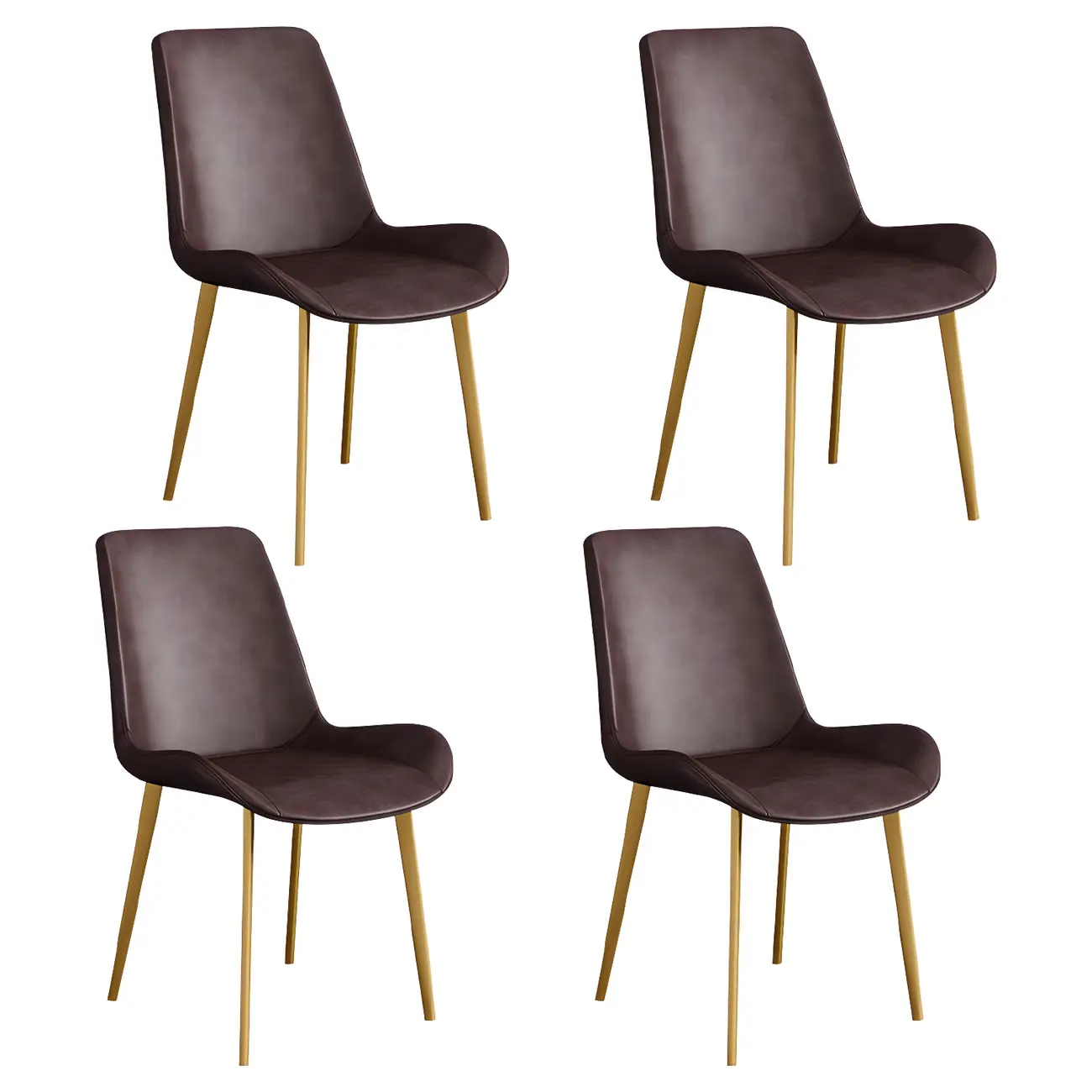 Sloped Armless Leather Upholstered Parsons Dining Chair Image - 66 | homeyfad