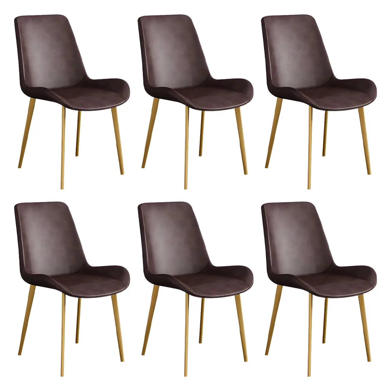 Sloped Armless Leather Upholstered Parsons Dining Chair Image - 67 | homeyfad