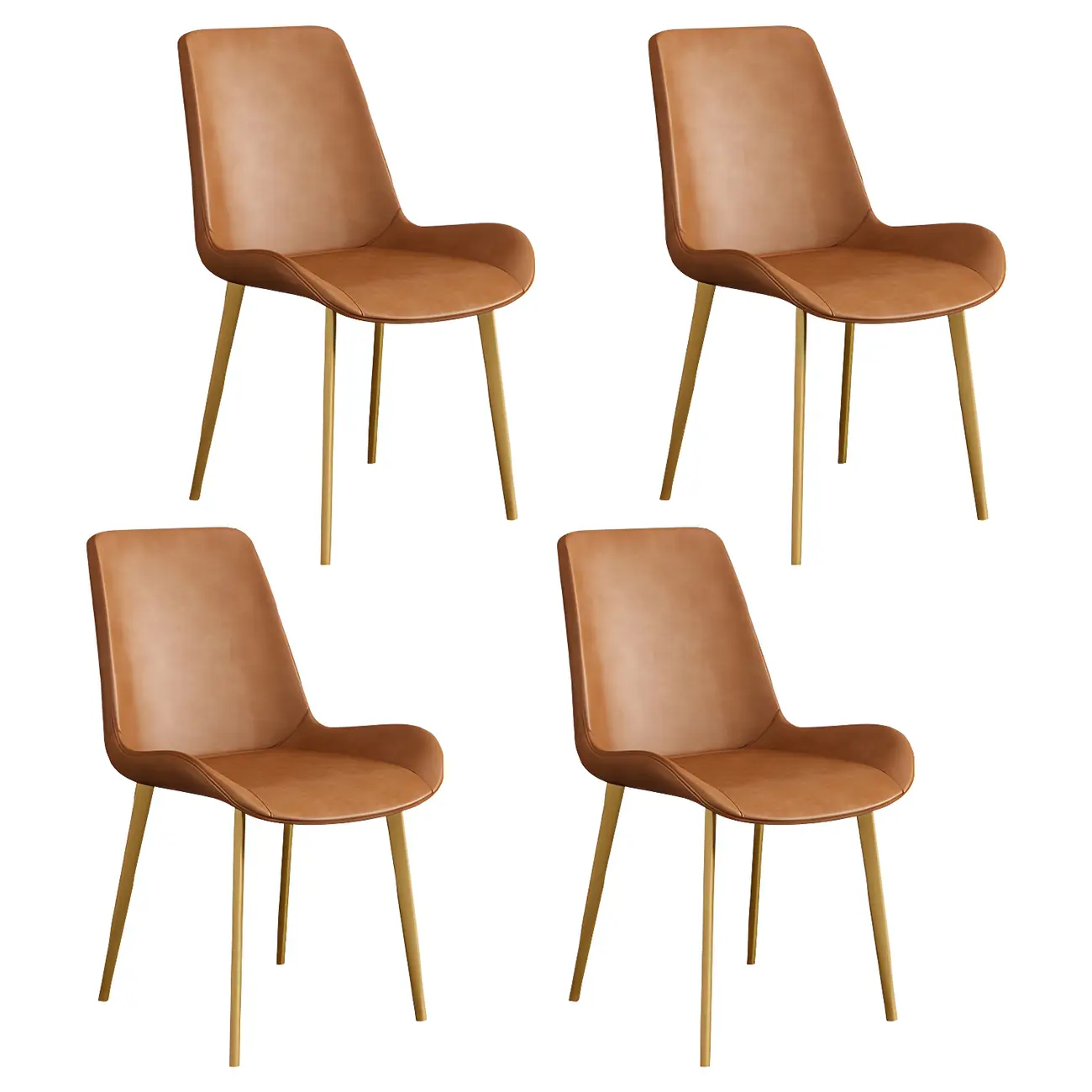 Sloped Armless Leather Upholstered Parsons Dining Chair Image - 69 | homeyfad