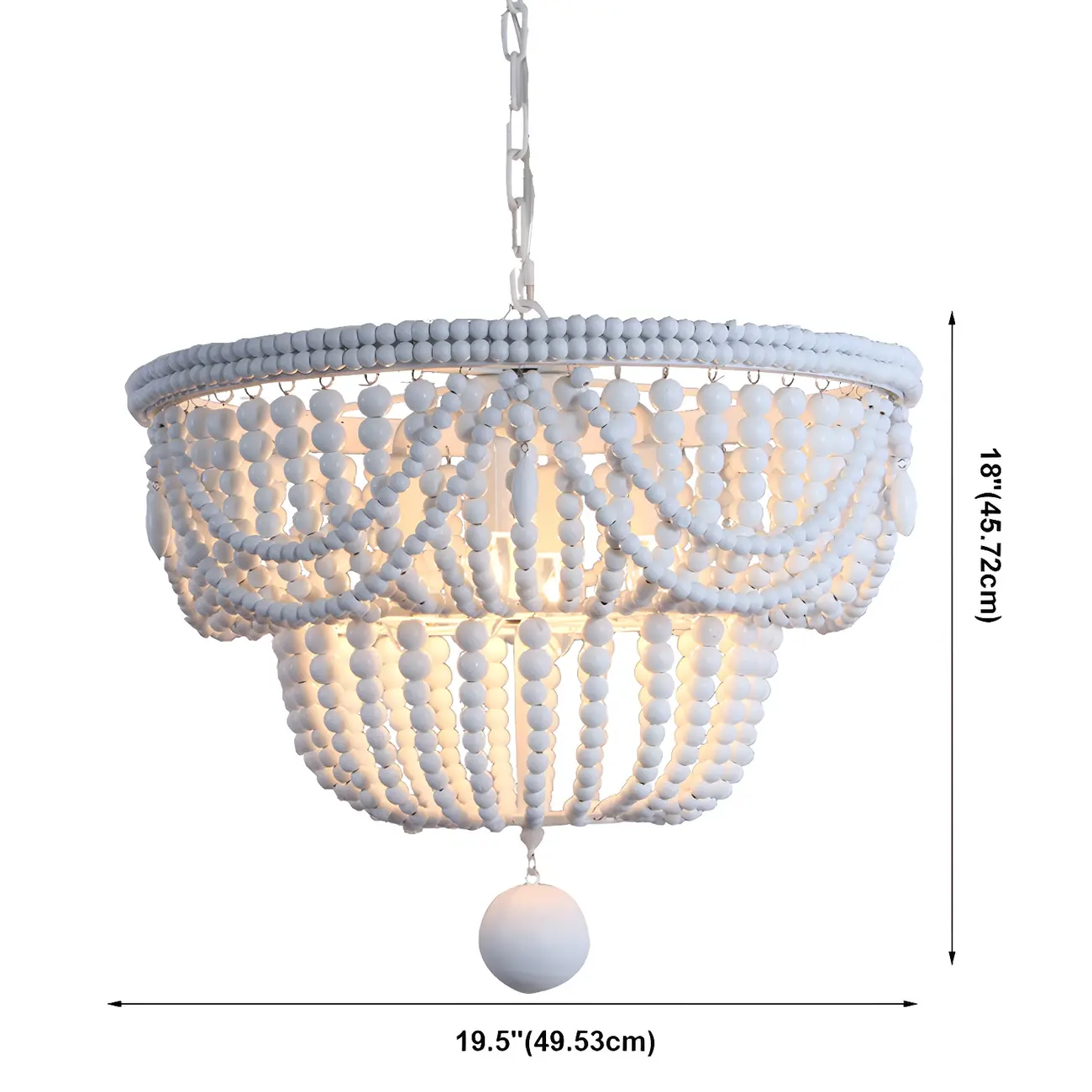 Blue Beaded Wood Semi-Circle Bohemian Chandelier Image - 15 | homeyfad