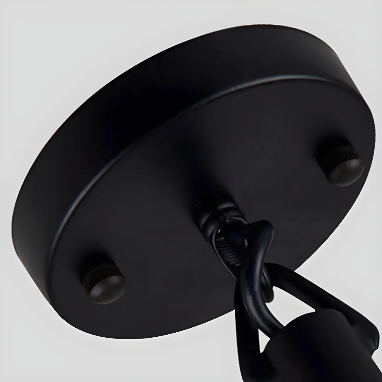 Industrial Rattan Black Metal Hemp Rope Pendant Light Image - 17