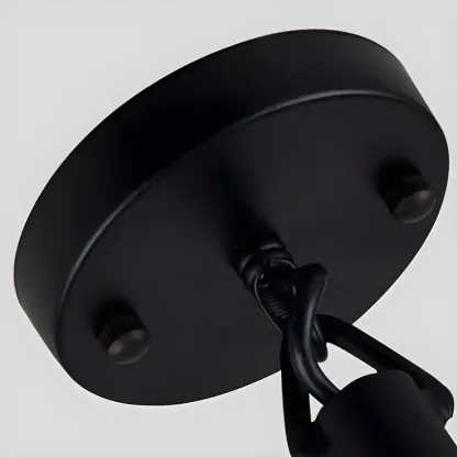 Industrial Rattan Black Metal Hemp Rope Pendant Light Image - 17