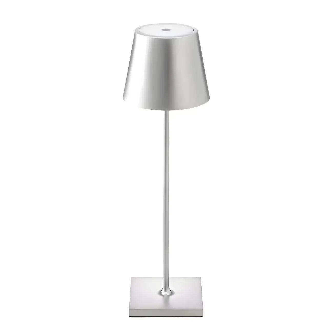 Minimalist LED Metal Drum Shade Gold Cordless Table Lamp Image - 13