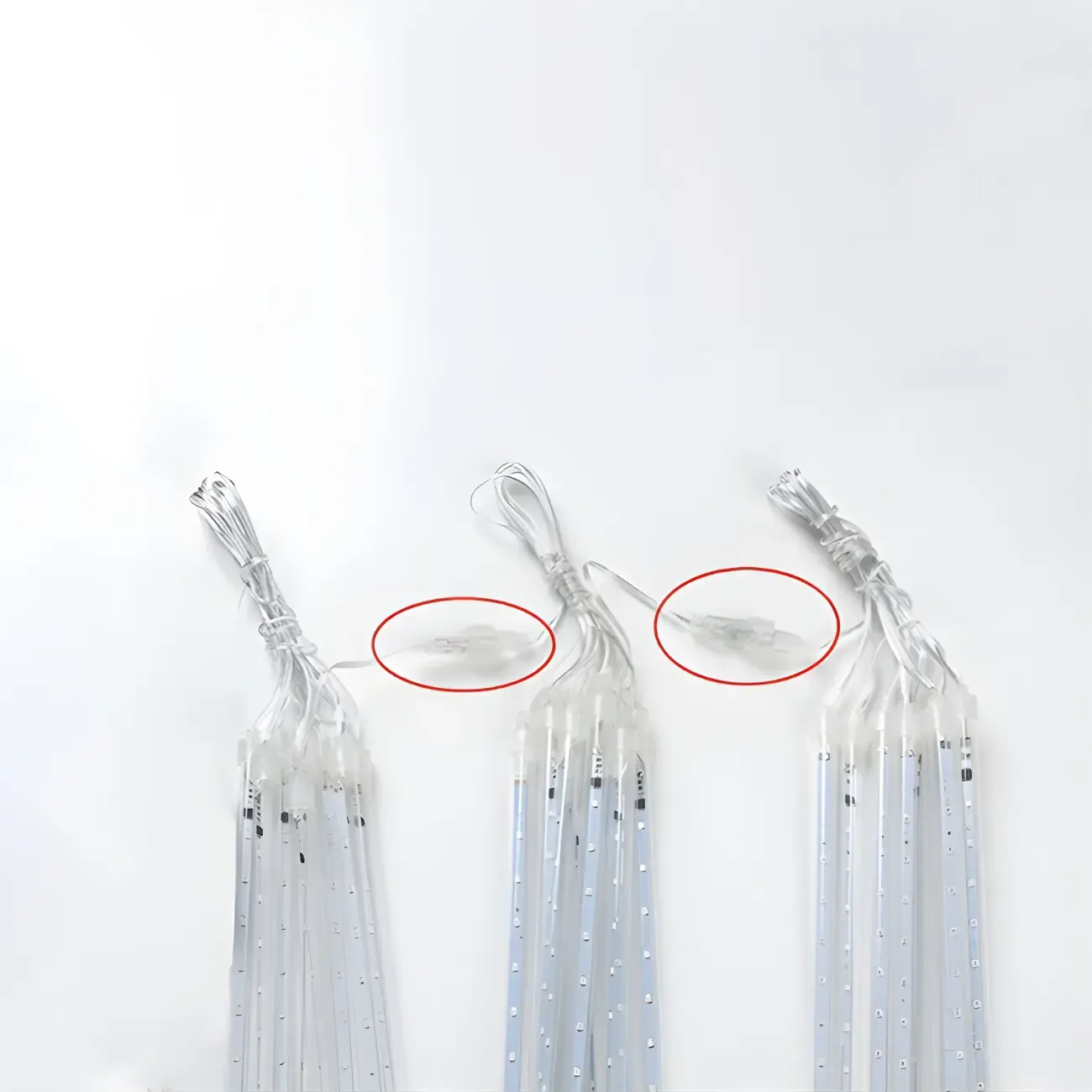 Meteor Multicolor Plastic 8-Light Icicle String Light Image - 11
