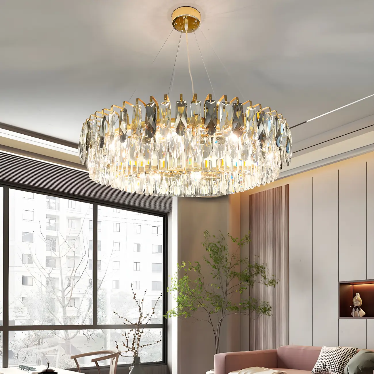 Elegant Modern Oval Clear Crystal Chandelier Image - 2 | homeyfad