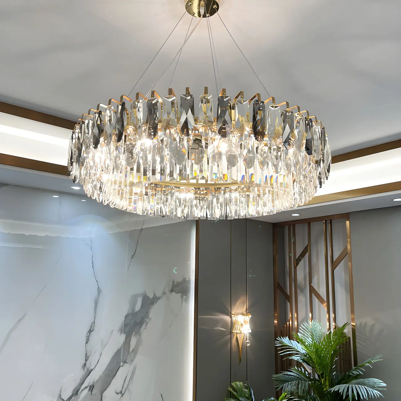 Elegant Modern Oval Clear Crystal Chandelier Image - 3 | homeyfad