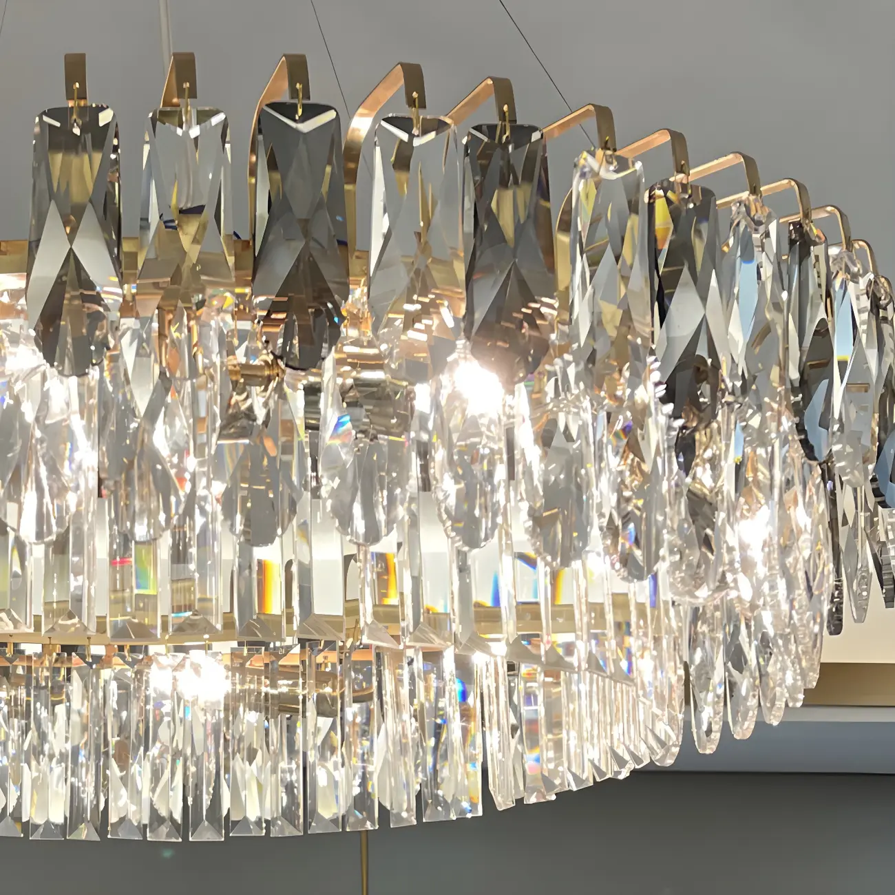 Elegant Modern Oval Clear Crystal Chandelier Image - 4 | homeyfad