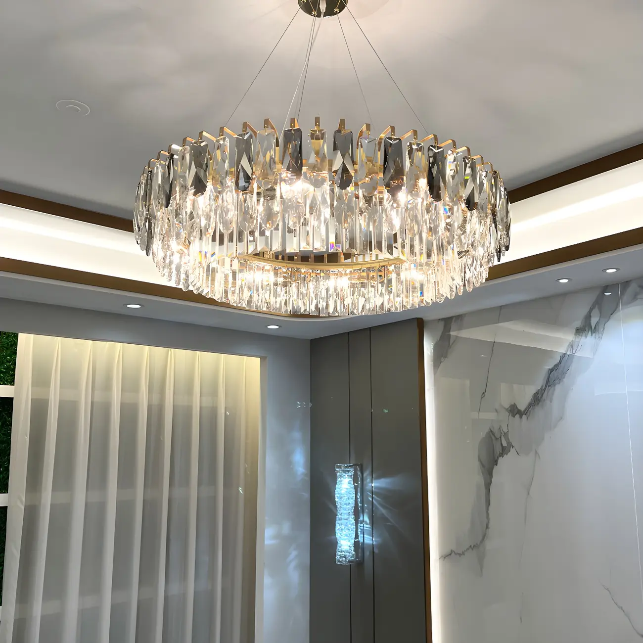 Elegant Modern Oval Clear Crystal Chandelier Image - 15 | homeyfad