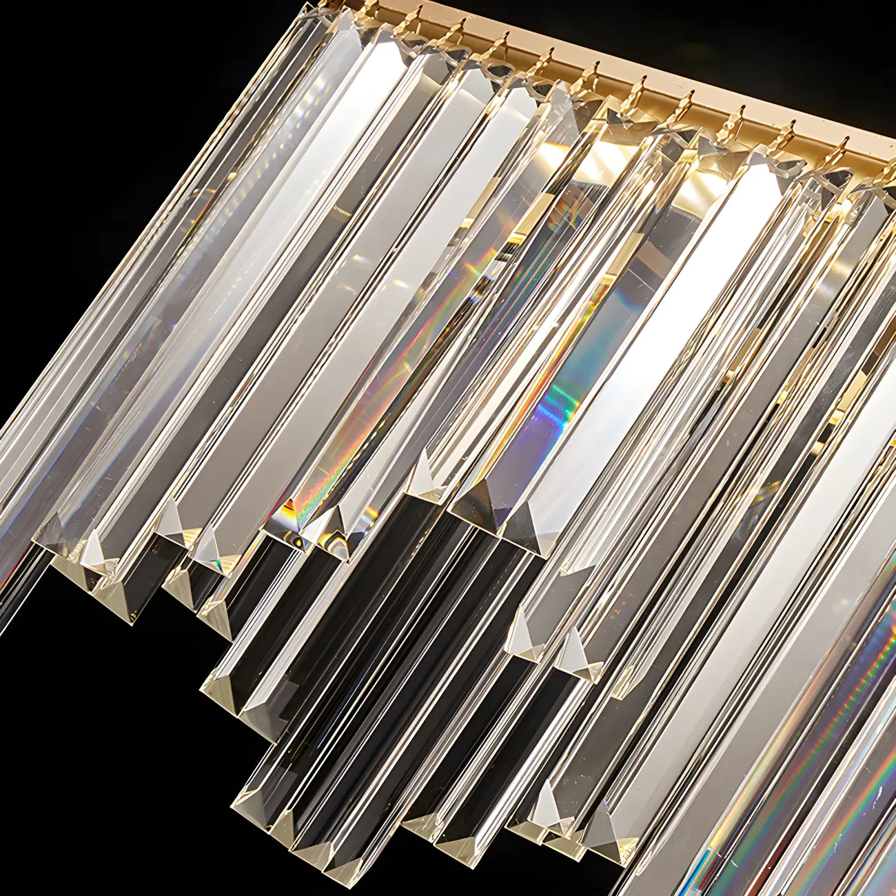 Gold Crystal Geometric Chandelier for Dining Area Image - 6 | homeyfad