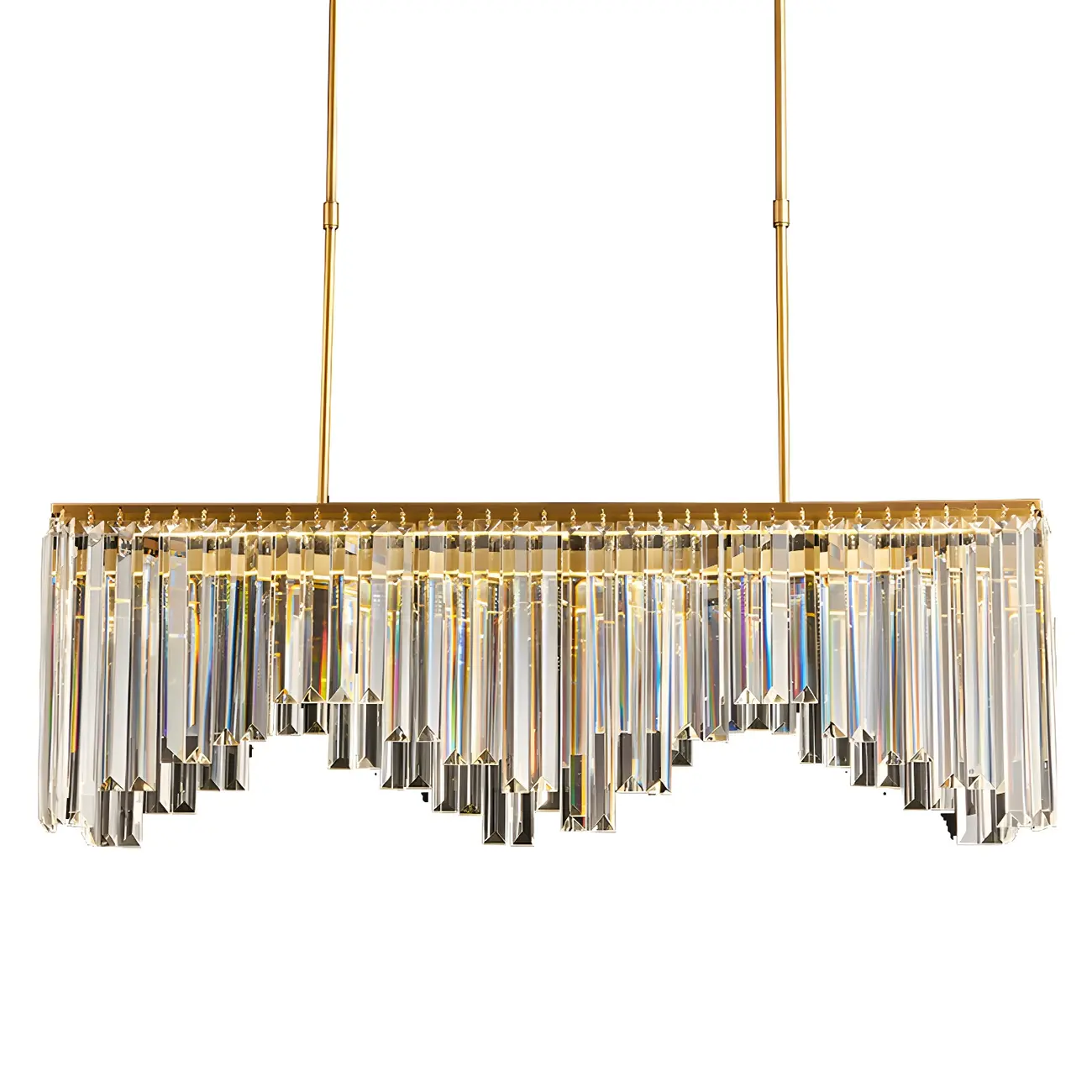 Gold Crystal Geometric Chandelier for Dining Area Image - 7 | homeyfad
