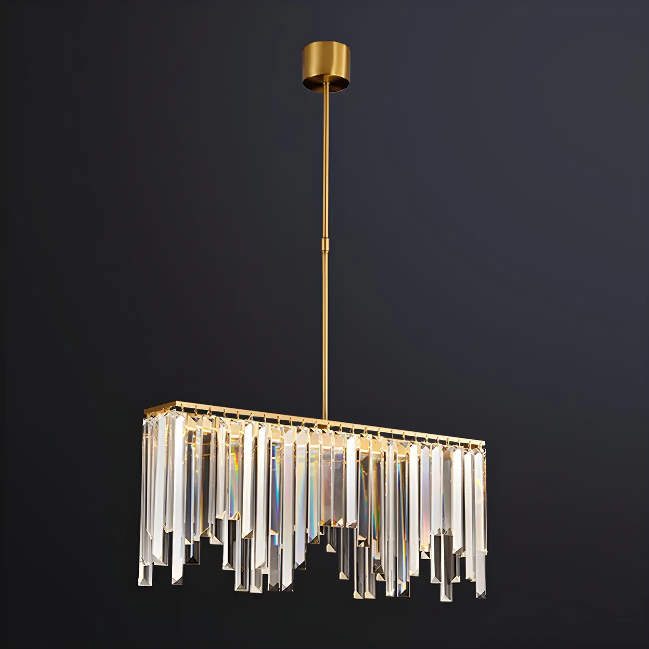 Gold Crystal Geometric Chandelier for Dining Area Image - 9 | homeyfad