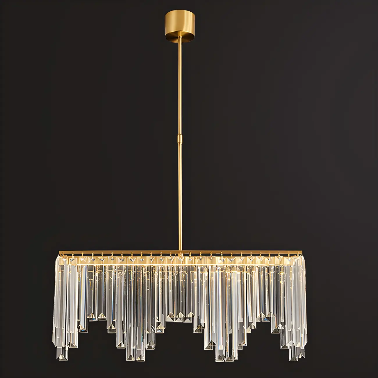 Gold Crystal Geometric Chandelier for Dining Area Image - 10 | homeyfad