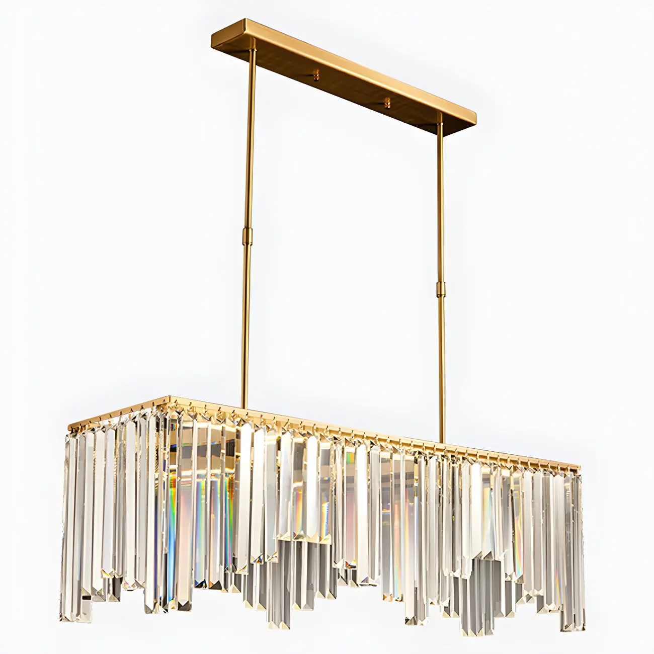 Gold Crystal Geometric Chandelier for Dining Area Image - 11 | homeyfad