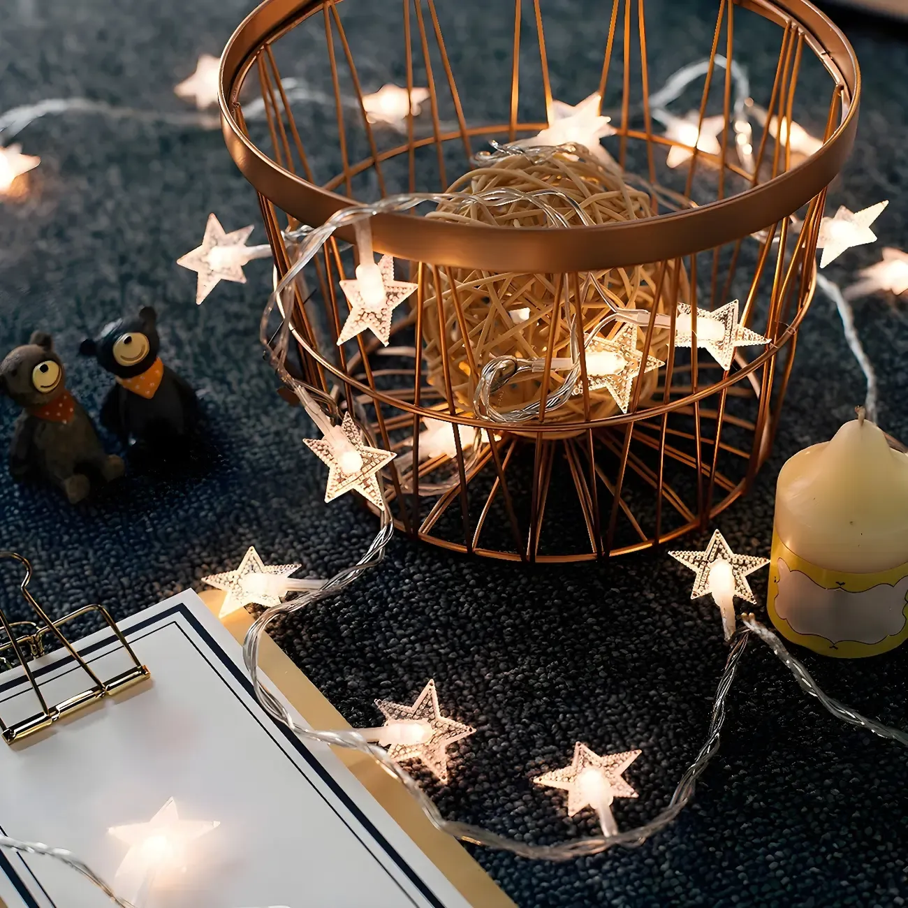 Star and Globe LED Warm Light String Light Image - 1