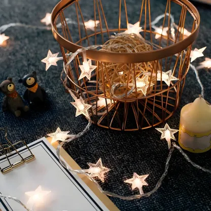 Star and Globe LED Warm Light String Light Image - 1