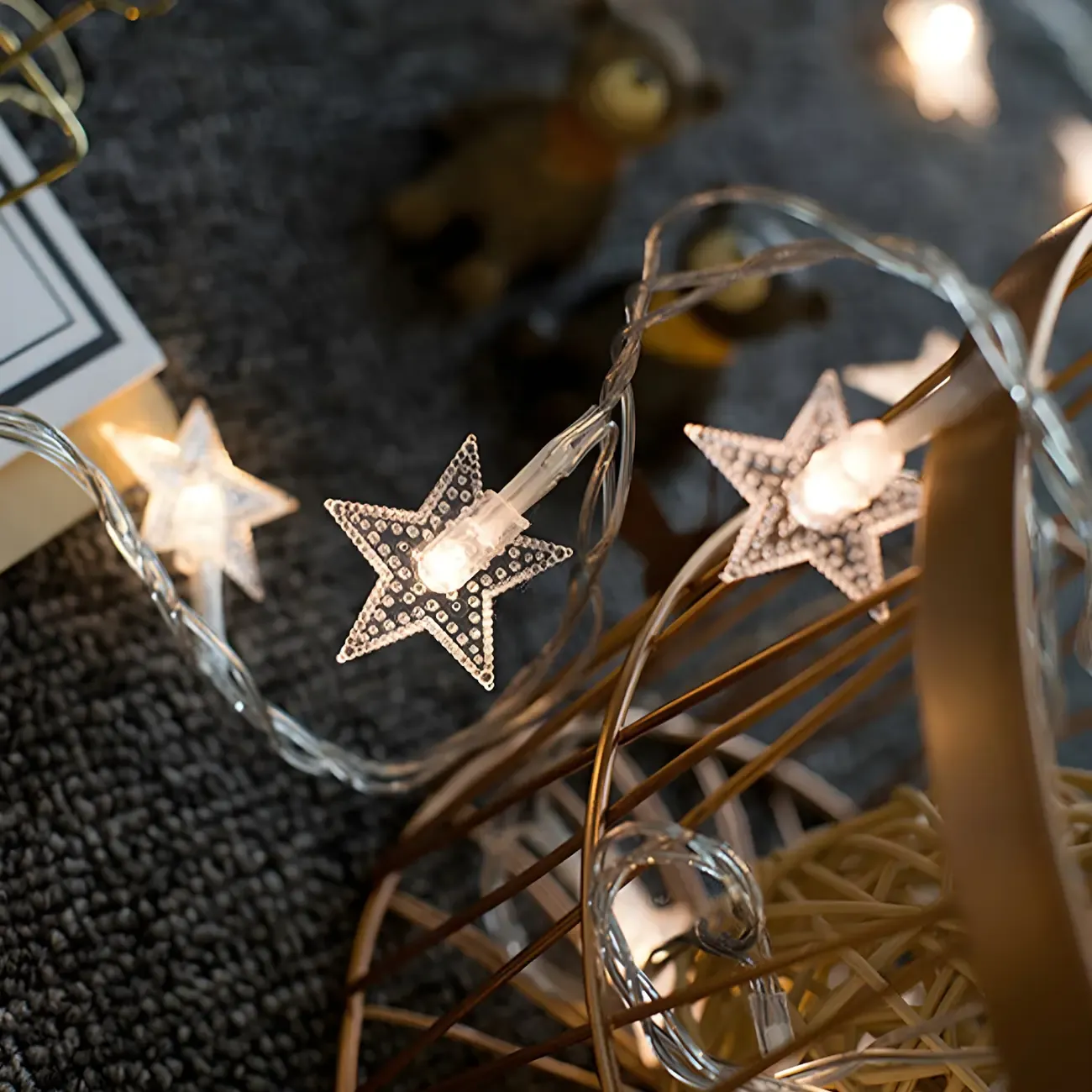 Star and Globe LED Warm Light String Light Image - 3