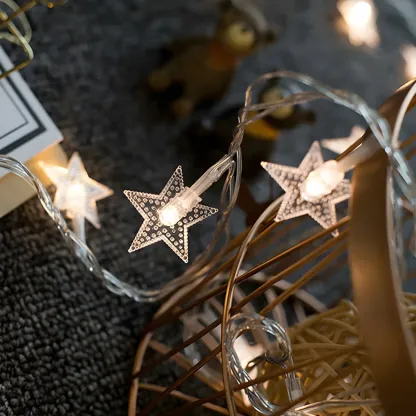 Star and Globe LED Warm Light String Light Image - 3