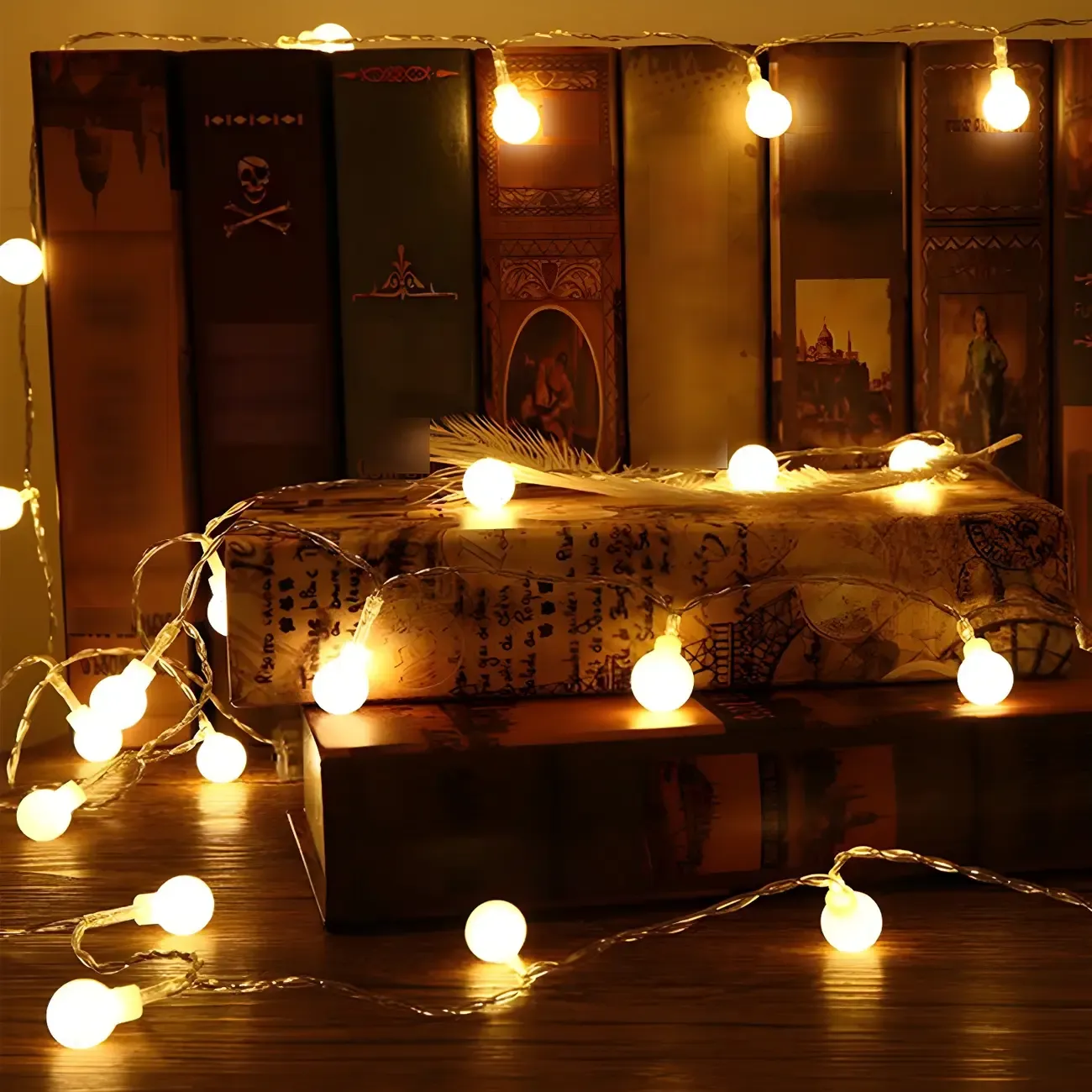 Star and Globe LED Warm Light String Light Image - 5